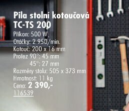 Pila stolní kotoučová TC-TS 200 - UNI HOBBY akcniletaky.com
