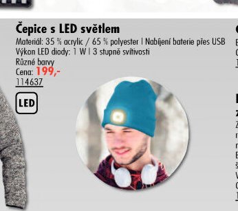 Čepice s LED světlem - UNI HOBBY akcniletaky.com