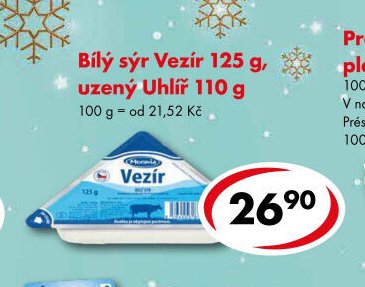 Bílý sýr Vezír 125 g, uzený Uhlíř 110 g