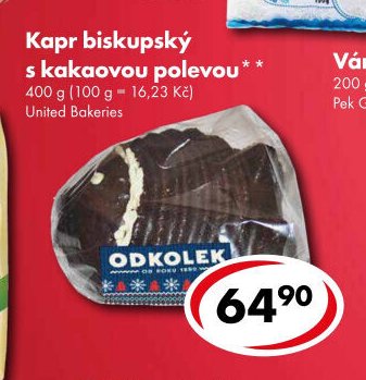 Kapr biskupský s kakaovou polevou