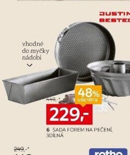 6 SADA FOREM NA PEČENÍ, 3DÍLNÁ