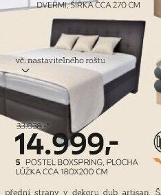 Postel boxspring, plocha lůžka cca 180x200 cm