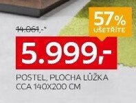 Postel, plocha lůžka cca 140x200 cm