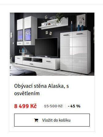 Obývací stěna Alaska, s osvětlením - ASKO akcniletaky.com