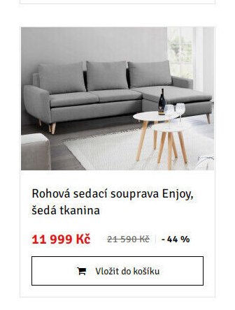 Rohová sedací souprava Enjoy, šedá tkanina - ASKO akcniletaky.com
