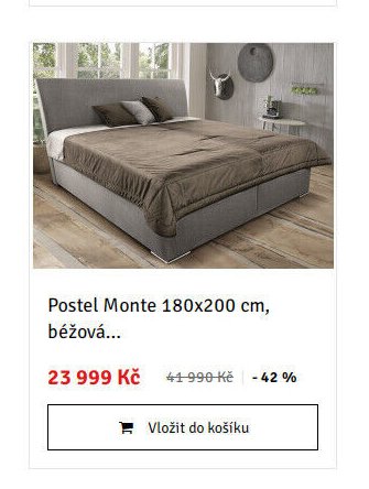 Postel Monte 180x200 cm, béžová... - ASKO akcniletaky.com