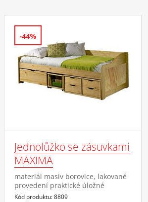 Jednolůžko se zásuvkami MAXIMA - IDEA nábytek akcniletaky.com