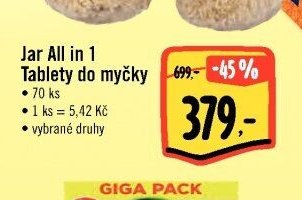 Jar All in 1 Tablety do myčky
