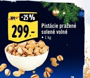 Pistácie pražené solené volné