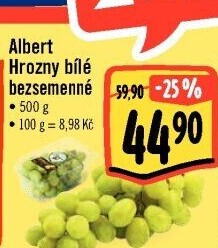 Hrozny bílé bezsemenné Albert