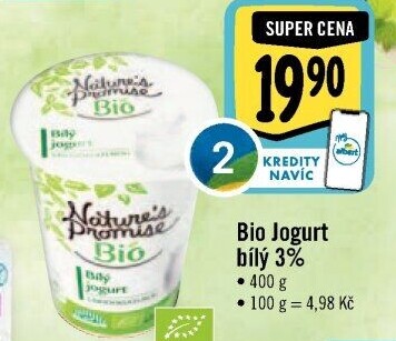 Bílý jogurt 3% Bio Nature'