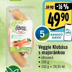 Klobása s majoránkou Veggie Nature'