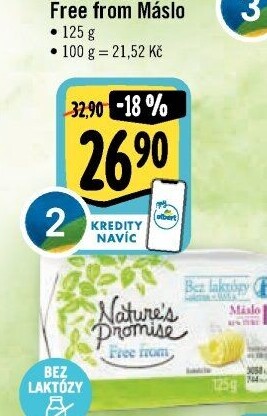 Máslo bez laktózy Free From Nature'