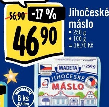 Máslo Jihočeské Madeta