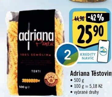 Těstoviny semolinové Adriana