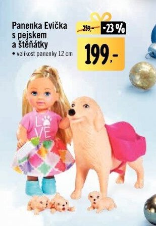 Panenka Evička s pejskem a štěňátky