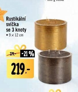 Rustikální svíčka se 3 knoty