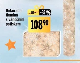 Dekorační tkanina s vánočním potiskem