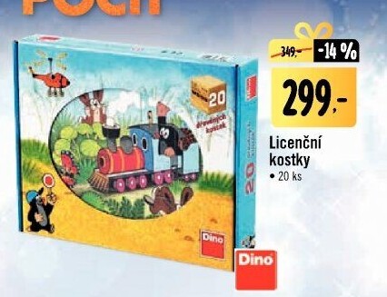 Dřevěné kostky Dino