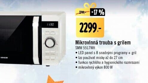 Mikrovlnná trouba s grilem Sencor SMW 5517WH