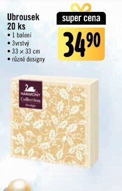 Ubrousky papírové 3vrstvé vánoční Harmony