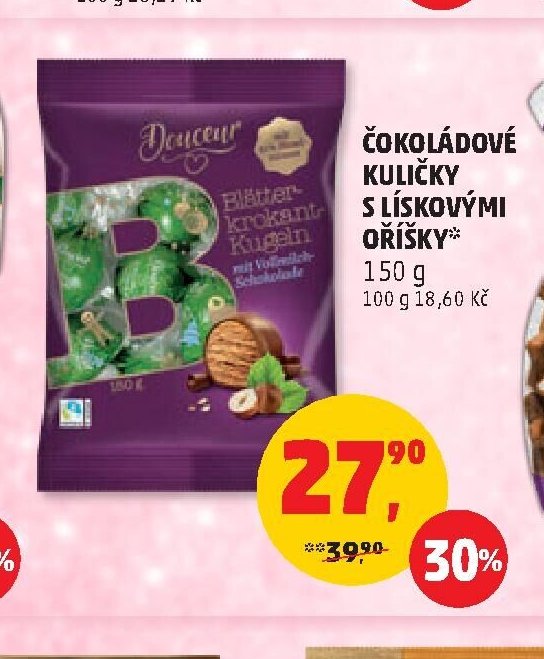 Čokoládové kuličky s lískovými oříšky