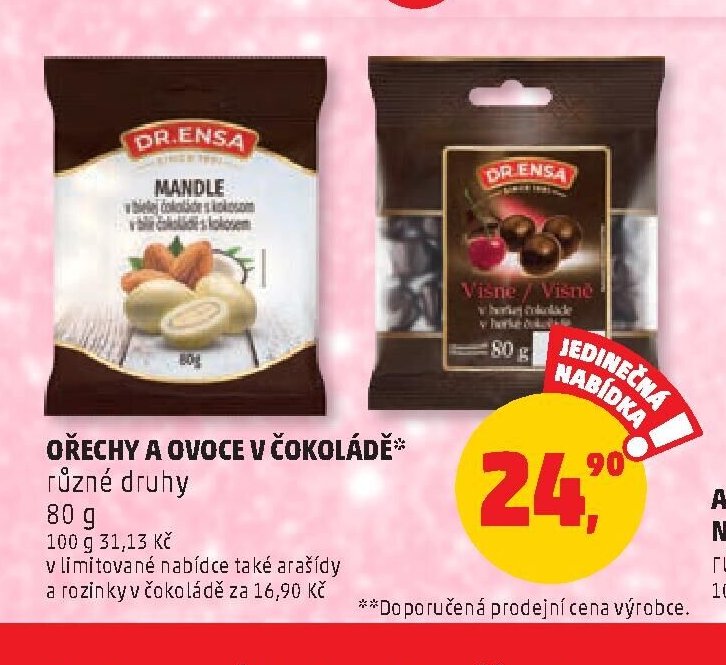 Ořechy a ovoce v čokoládě