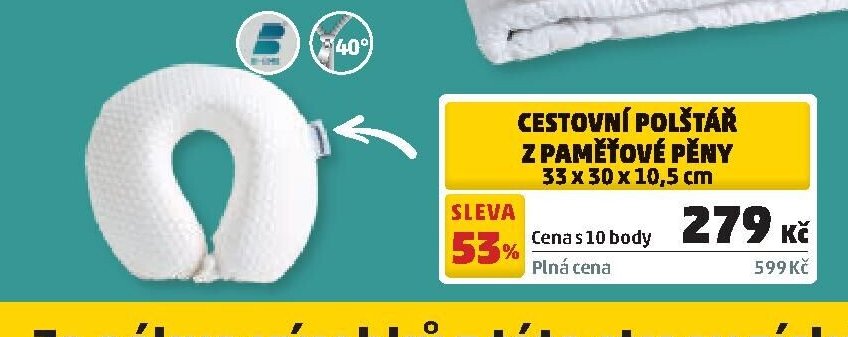 Cestovní polštář z paměťové pěny