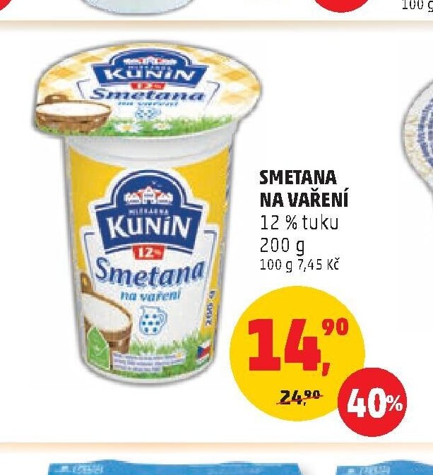 SMETANA NA VAŘENÍ 12 % tuku 200 g