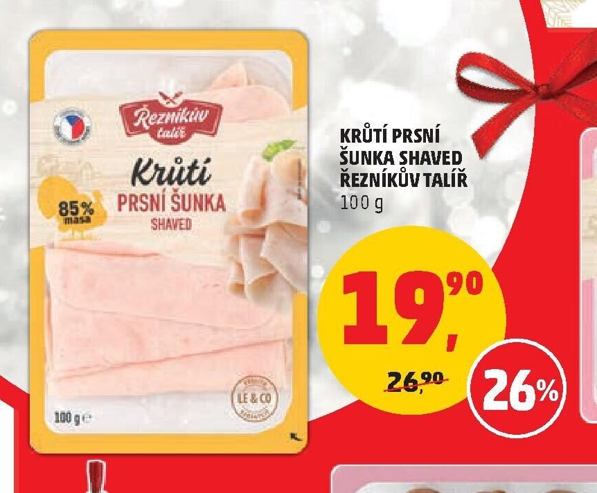 KRŮTÍ PRSNÍ ŠUNKA SHAVED ŘEZNÍKŮV TALÍŘ
