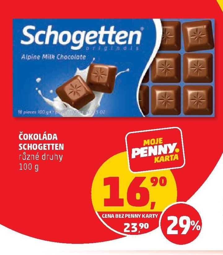 ČOKOLÁDA SCHOGETTEN různé druhy