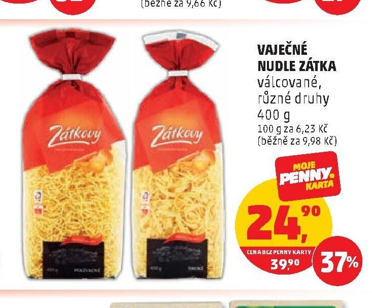VAJEČNÉ NUDLE ZÁTKA válcované, různé druhy