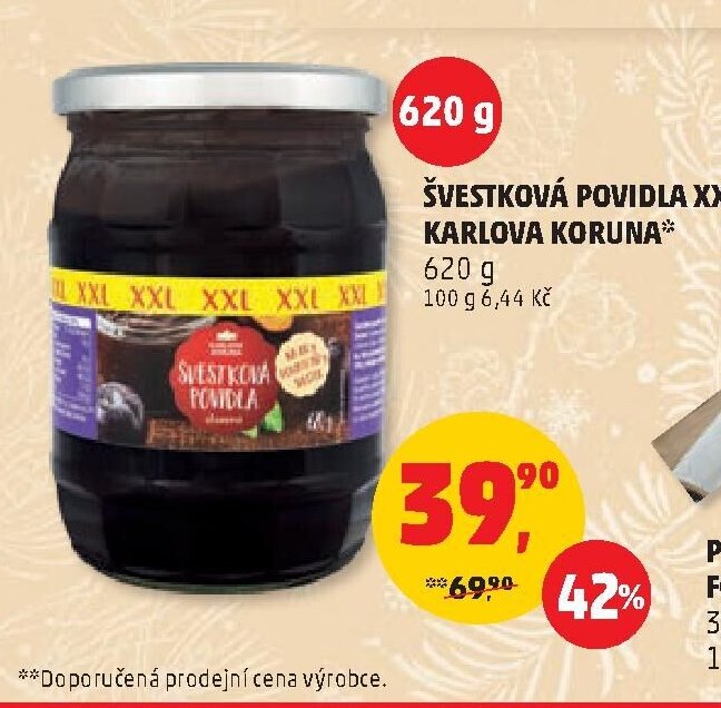 Švestková povidla XXL Karlova Koruna 620 g