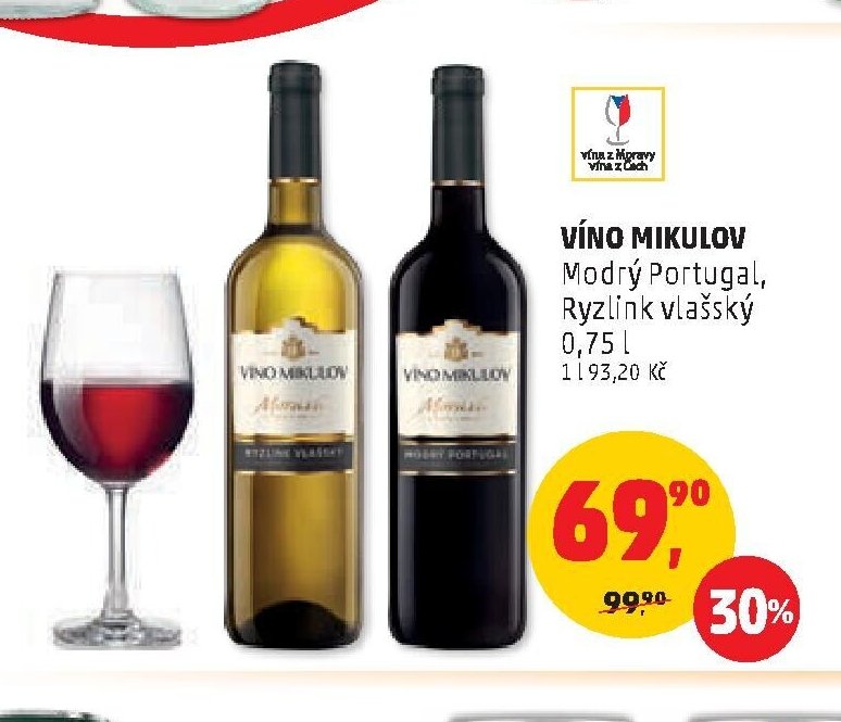 Víno Mikulov Modrý Portugal, Ryzlink vlašský