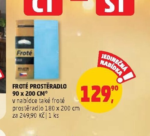 FROTÉ PROSTĚRADLO 90 x 200 CM