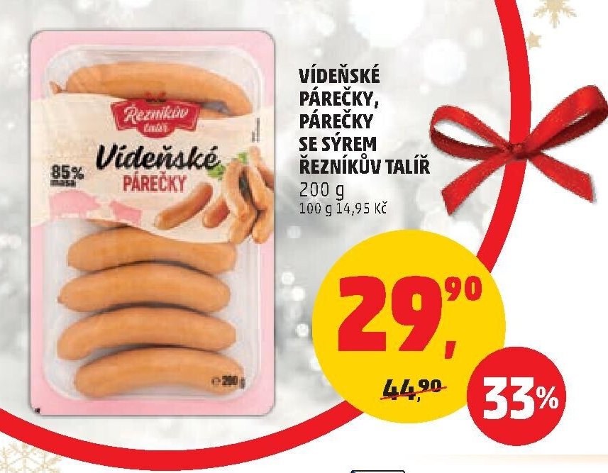 Vídeňské párečky Řezníkův talíř