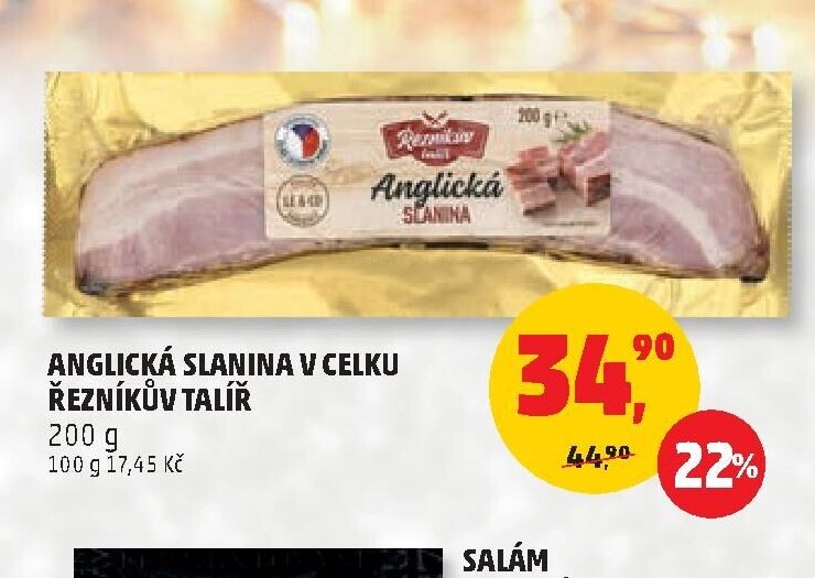 ANGLICKÁ SLANINA V CELKU ŘEZNÍKŮV TALÍŘ