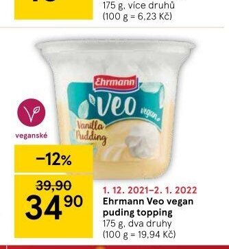 Ehrmann Veo vegan puding topping 175 g