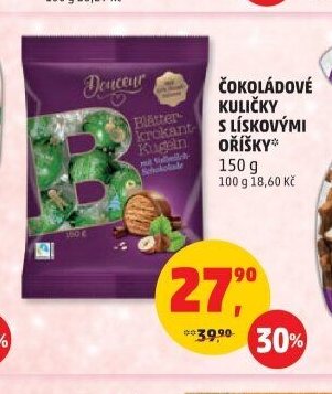 Čokoládové kuličky s lískovými oříšky Douceur
