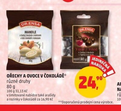Ořechy a ovoce v čokoládě Dr.Ensa
