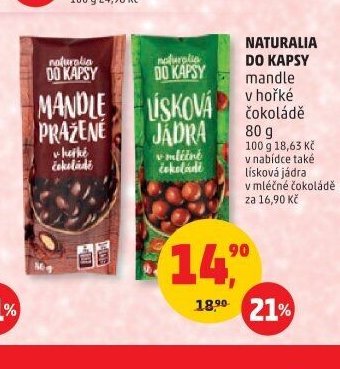 Naturalia do kapsy (mandle, lísková jádra)