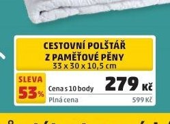 Cestovní polštář z paměťové pěny