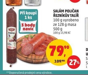 Salám Poličan Řezníkův talíř