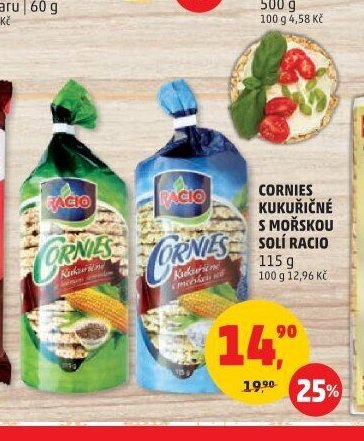 Cornies kukuřičné s mořskou solí Racio