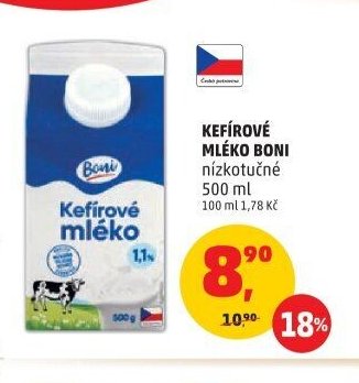 KEFÍROVÉ MLÉKO BONI nízkotučné 500 ml