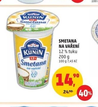 SMETANA NA VAŘENÍ 12 % tuku 200 g