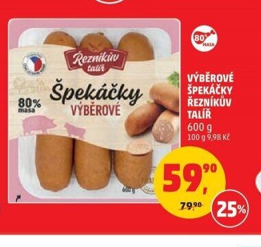 Výběrové špekáčky Řezníkův talíř 600 g