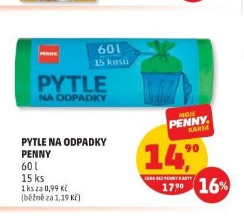 Pytle na odpadky Penny 60 l 15 ks