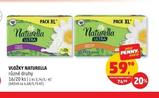 Vložky Naturella různé druhy 16/20 ks