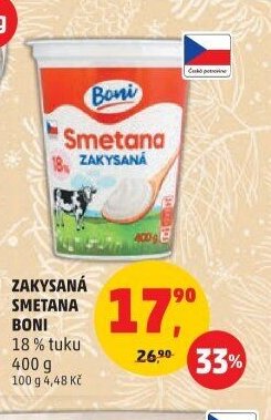 Zakysaná smetana Boni 18% tuku 400 g